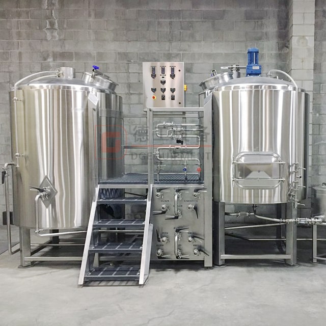 500L Komplett automatiserat hantverkssystem för ölbryggning med tre potter för matlagning av öl med PED-certifiering