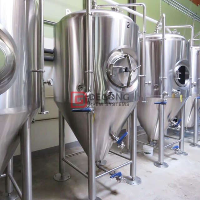 1000L vertikalt rostfritt stål isolerat övre / sida manhål kyljacka öl jäsning tank bryggerisystem